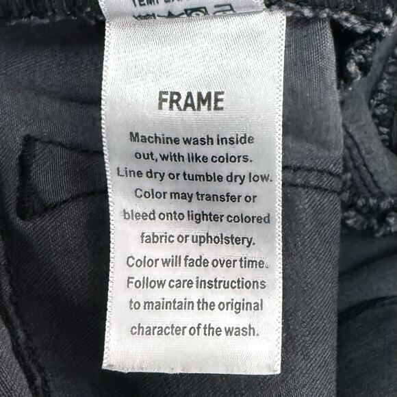 Frame Le Skinny De Jeanne Jeans Women's 25 Gray Distressed Stretchy Zip Up Pants - Picture 8 of 12